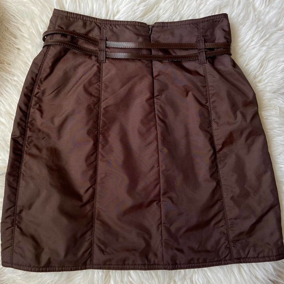 Amazing Vintage Fendi Brown Mini Skirt with Golden FF Belt Size 28 - Picture 5 of 5